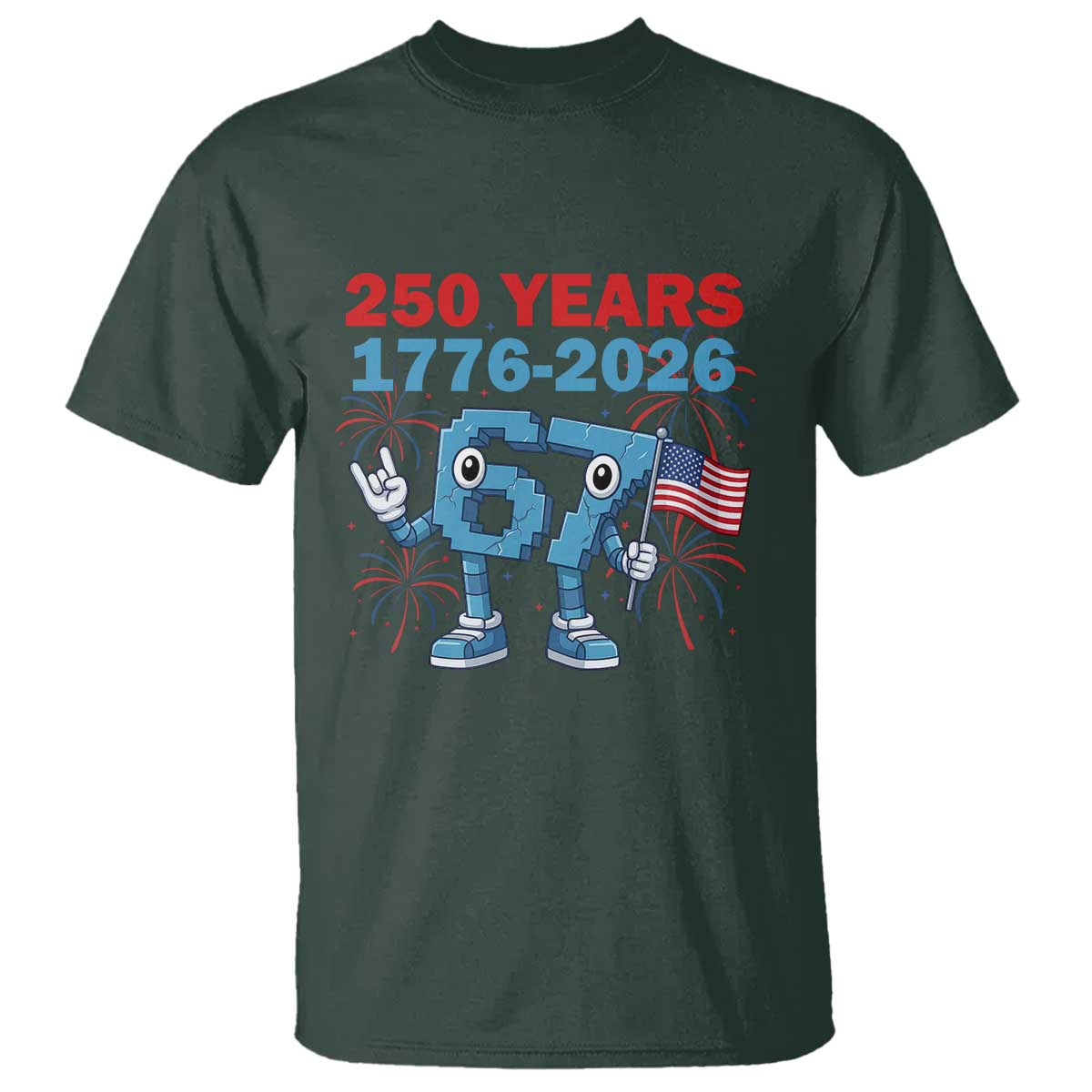 250th America Anniversary T Shirt Funny Italian Brainrot Meme 4th of July TS14 Dark Forest Green Print Your Wear