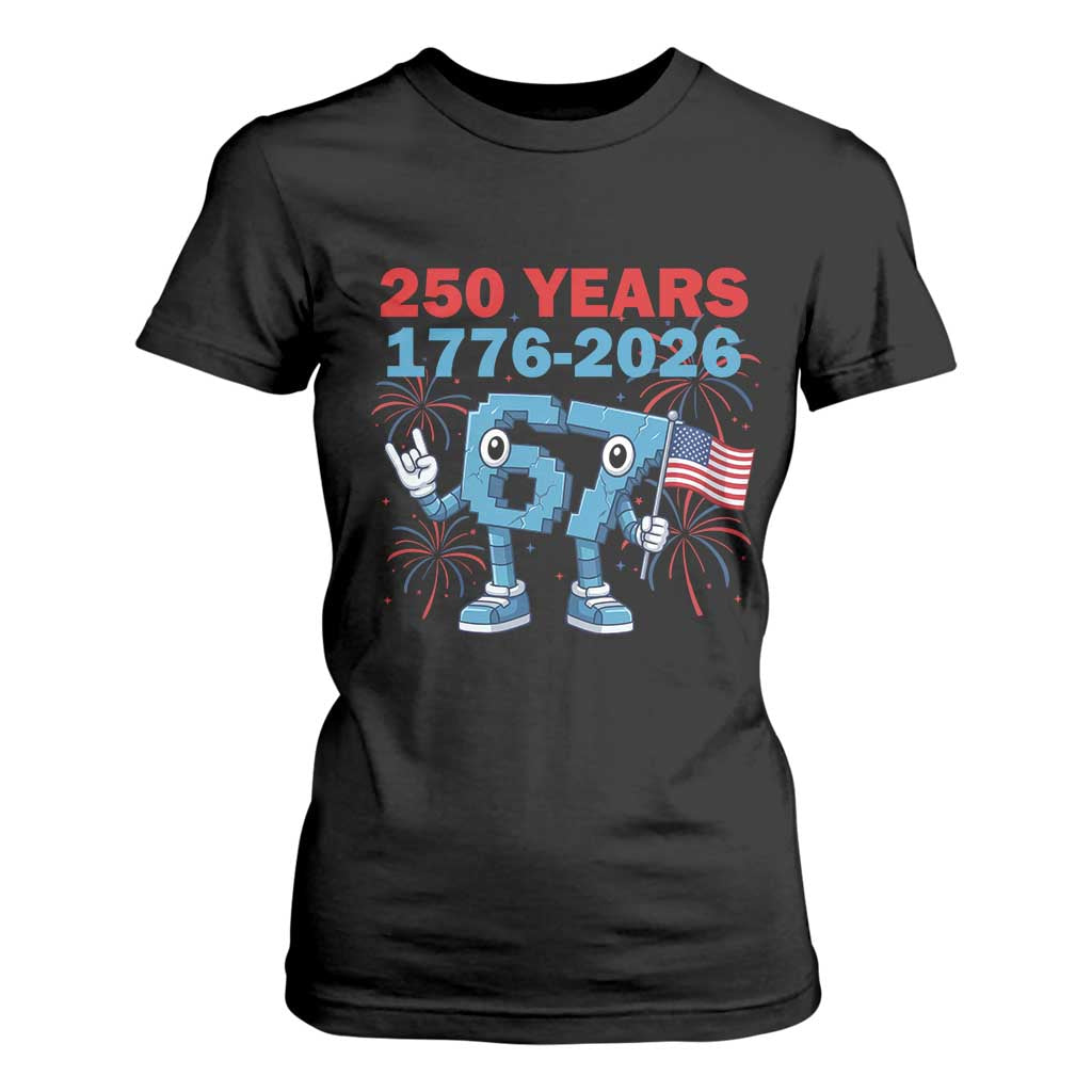 250th America Anniversary T Shirt For Women Funny Italian Brainrot Meme 4th of July TS14 Black Print Your Wear