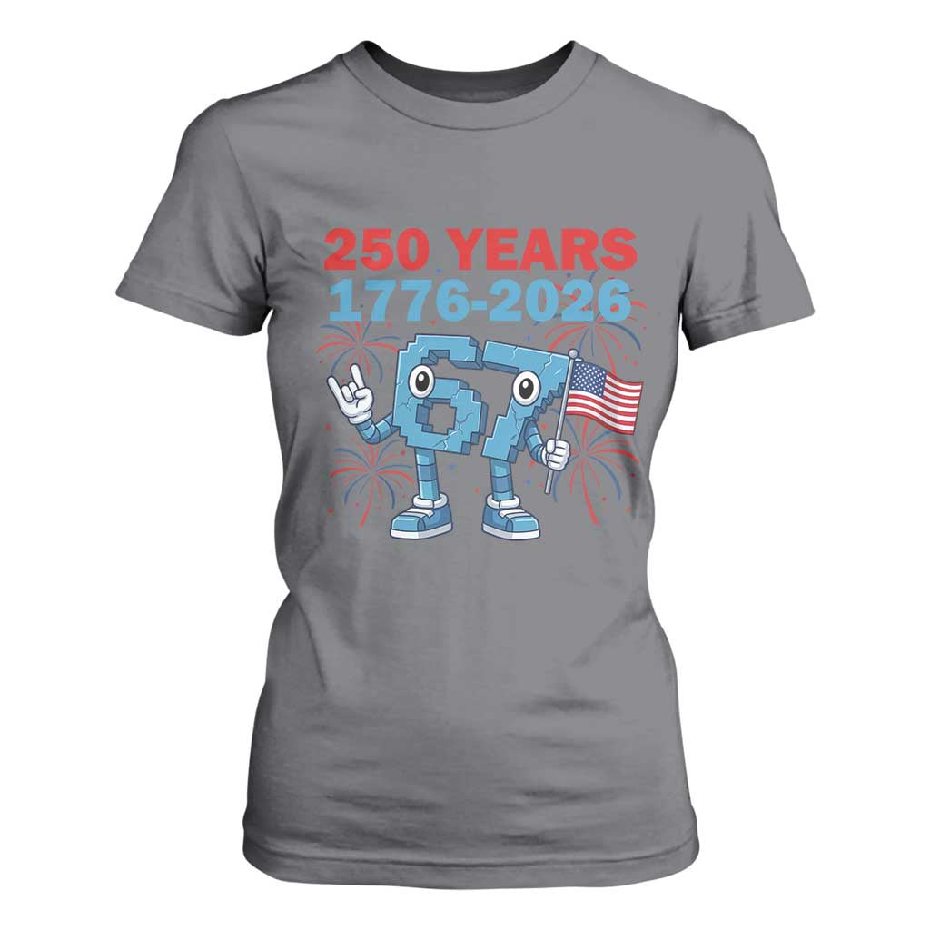 250th America Anniversary T Shirt For Women Funny Italian Brainrot Meme 4th of July TS14 Charcoal Print Your Wear