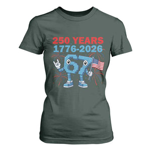 250th America Anniversary T Shirt For Women Funny Italian Brainrot Meme 4th of July TS14 Dark Forest Green Print Your Wear