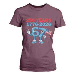 250th America Anniversary T Shirt For Women Funny Italian Brainrot Meme 4th of July TS14 Maroon Print Your Wear