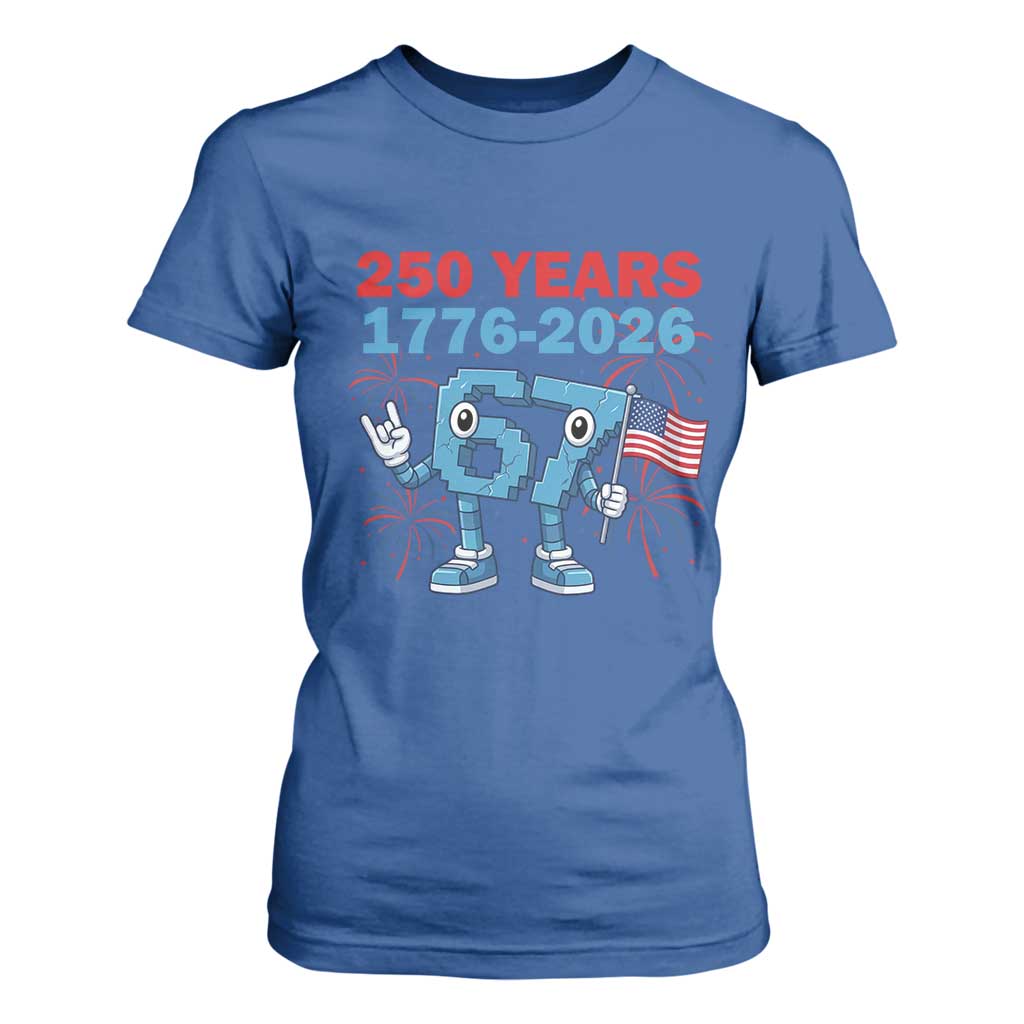 250th America Anniversary T Shirt For Women Funny Italian Brainrot Meme 4th of July TS14 Royal Blue Print Your Wear