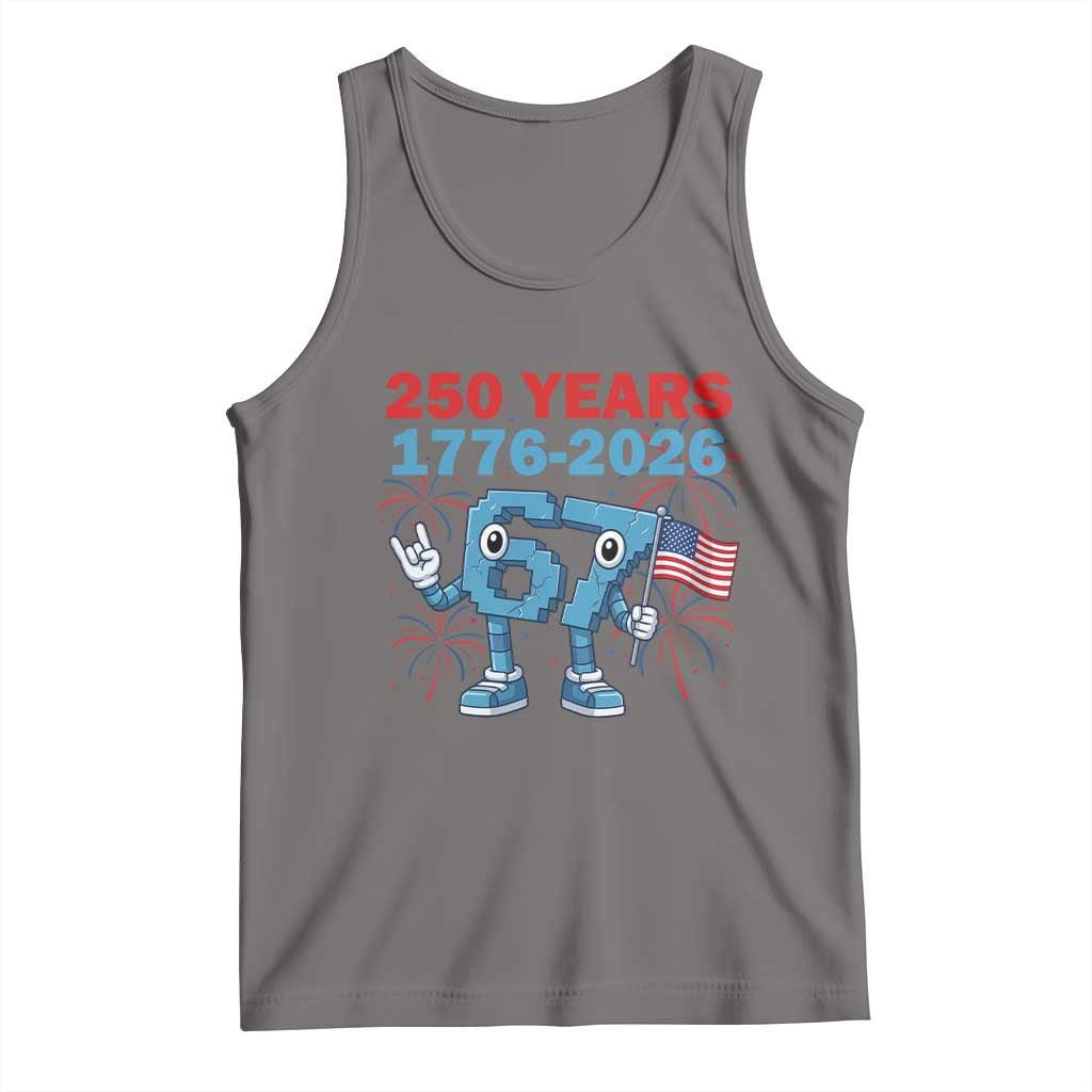 250th America Anniversary Tank Top Funny Italian Brainrot Meme 4th of July TS14 Deep Heather Print Your Wear
