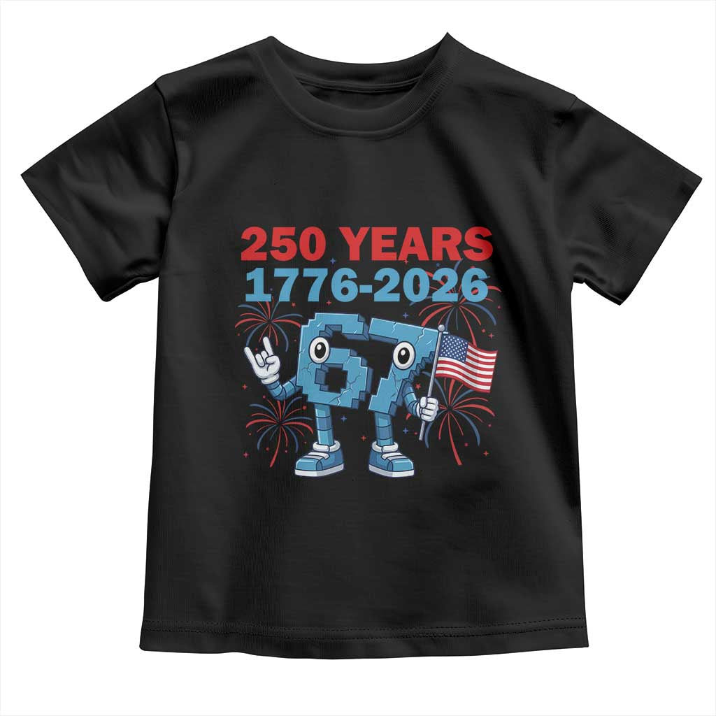 250th America Anniversary Toddler T Shirt Funny Italian Brainrot Meme 4th of July TS14 Black Print Your Wear