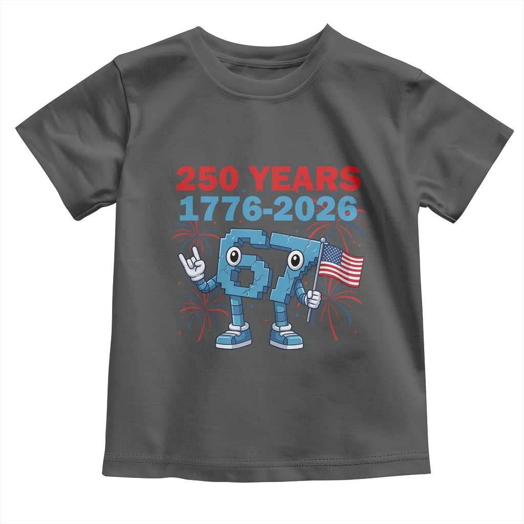 250th America Anniversary Toddler T Shirt Funny Italian Brainrot Meme 4th of July TS14 Dark Heather Print Your Wear