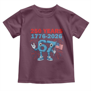 250th America Anniversary Toddler T Shirt Funny Italian Brainrot Meme 4th of July TS14 Maroon Print Your Wear