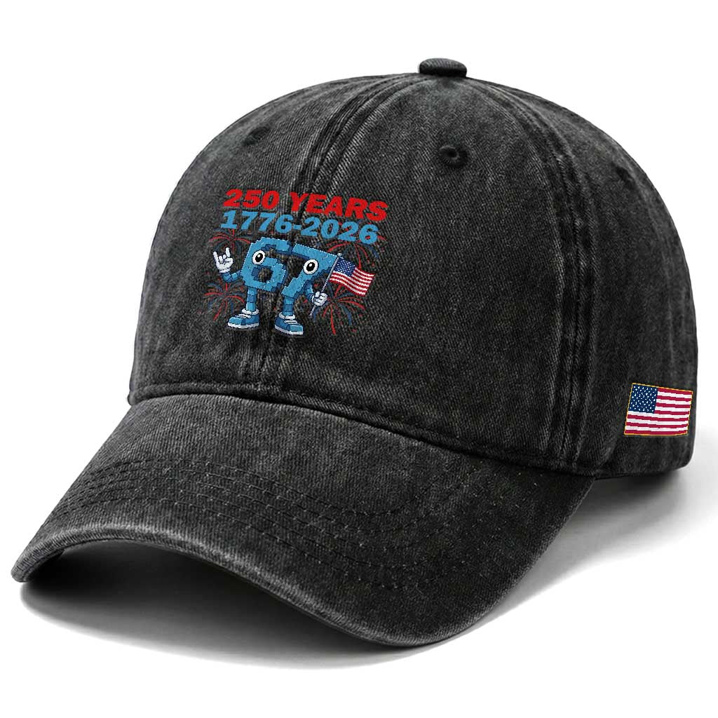 250th America Anniversary Washed Cotton Baseball Cap Funny Italian Brainrot Meme 4th of July