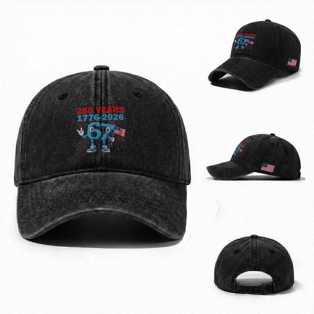 250th America Anniversary Washed Cotton Baseball Cap Funny Italian Brainrot Meme 4th of July