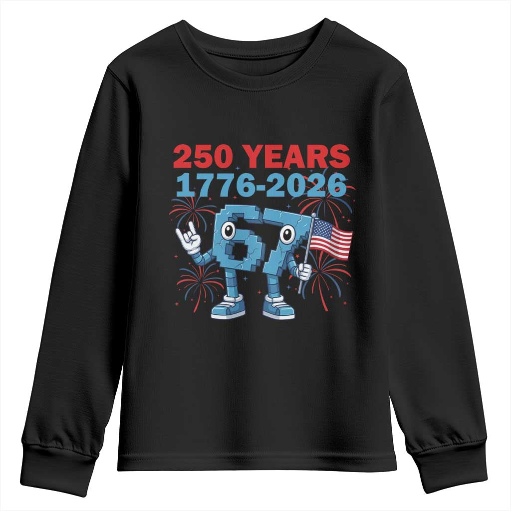 250th America Anniversary Youth Sweatshirt Funny Italian Brainrot Meme 4th of July TS14 Black Print Your Wear