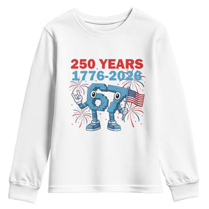 250th America Anniversary Youth Sweatshirt Funny Italian Brainrot Meme 4th of July TS14 White Print Your Wear