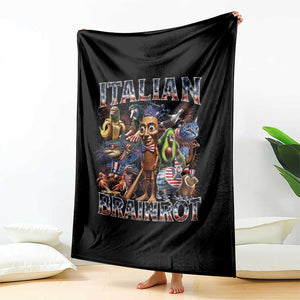 Funny Italian Brainrot Meme 4th of July Throw Blanket