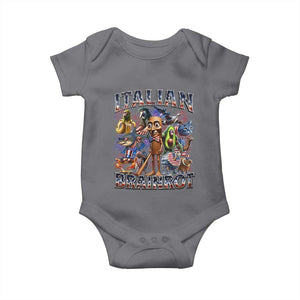 Funny Italian Brainrot Meme 4th of July Baby Onesie TS14 Charcoal Print Your Wear