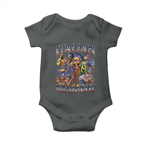 Funny Italian Brainrot Meme 4th of July Baby Onesie TS14 Dark Heather Print Your Wear