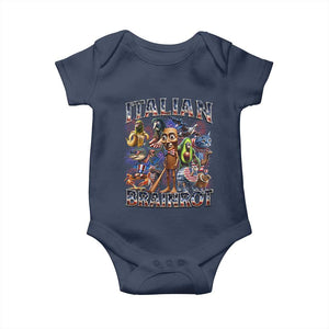 Funny Italian Brainrot Meme 4th of July Baby Onesie TS14 Navy Print Your Wear