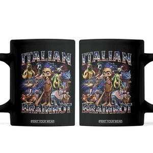 Funny Italian Brainrot Meme 4th of July Coffee Mug TS14 Black Print Your Wear