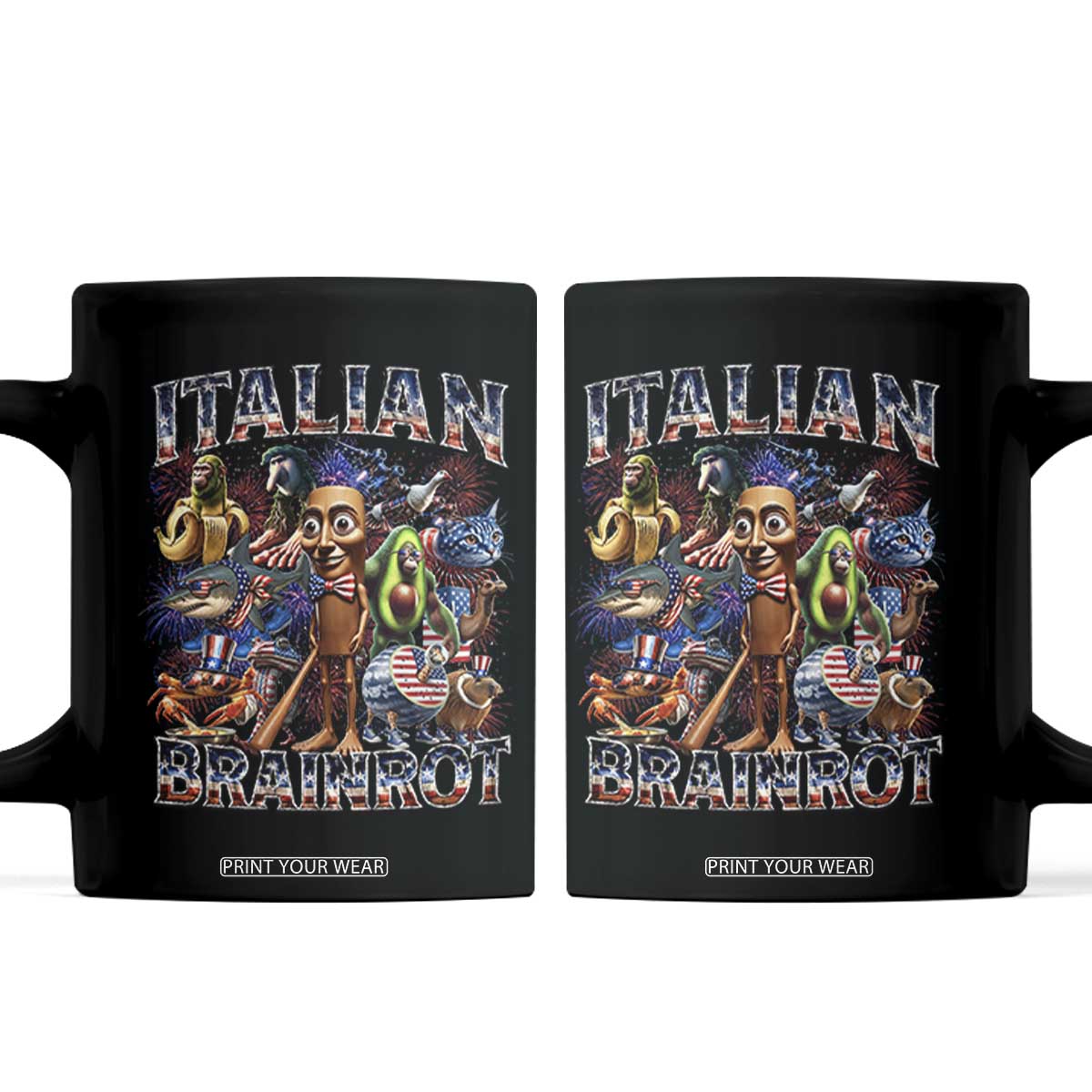Funny Italian Brainrot Meme 4th of July Coffee Mug
