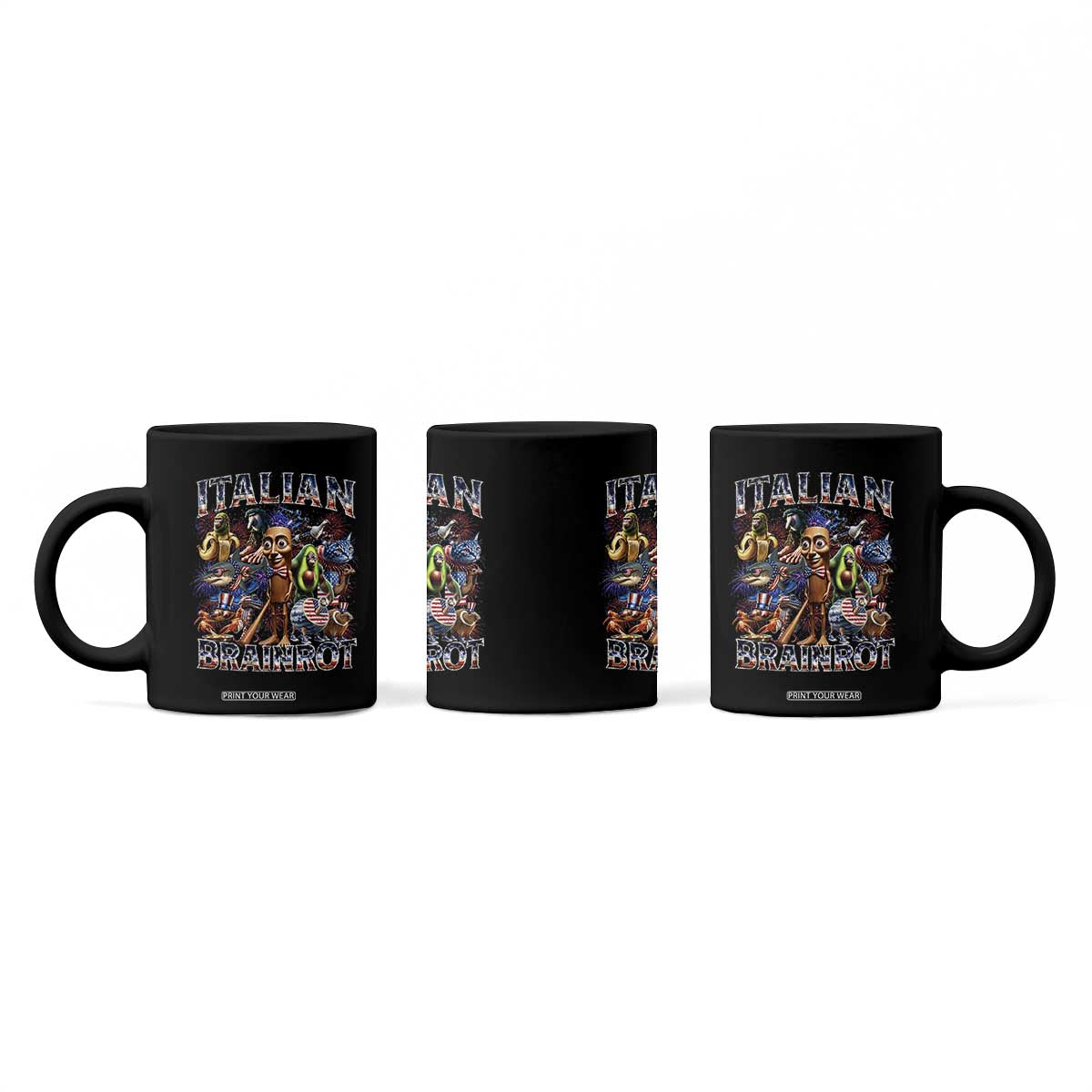 Funny Italian Brainrot Meme 4th of July Coffee Mug TS14 Print Your Wear