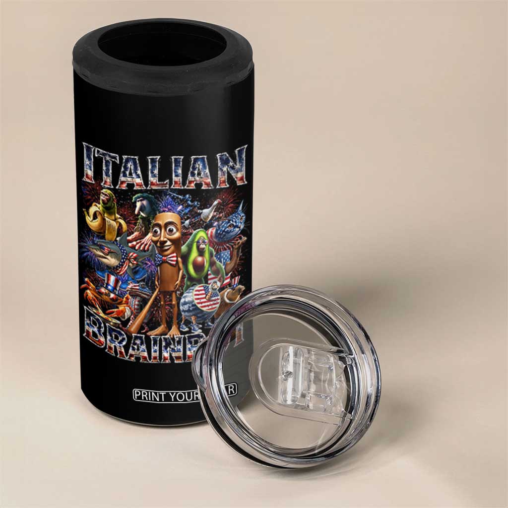 Funny Italian Brainrot Meme 4th of July 4 in 1 Can Cooler Tumbler TS14 Print Your Wear