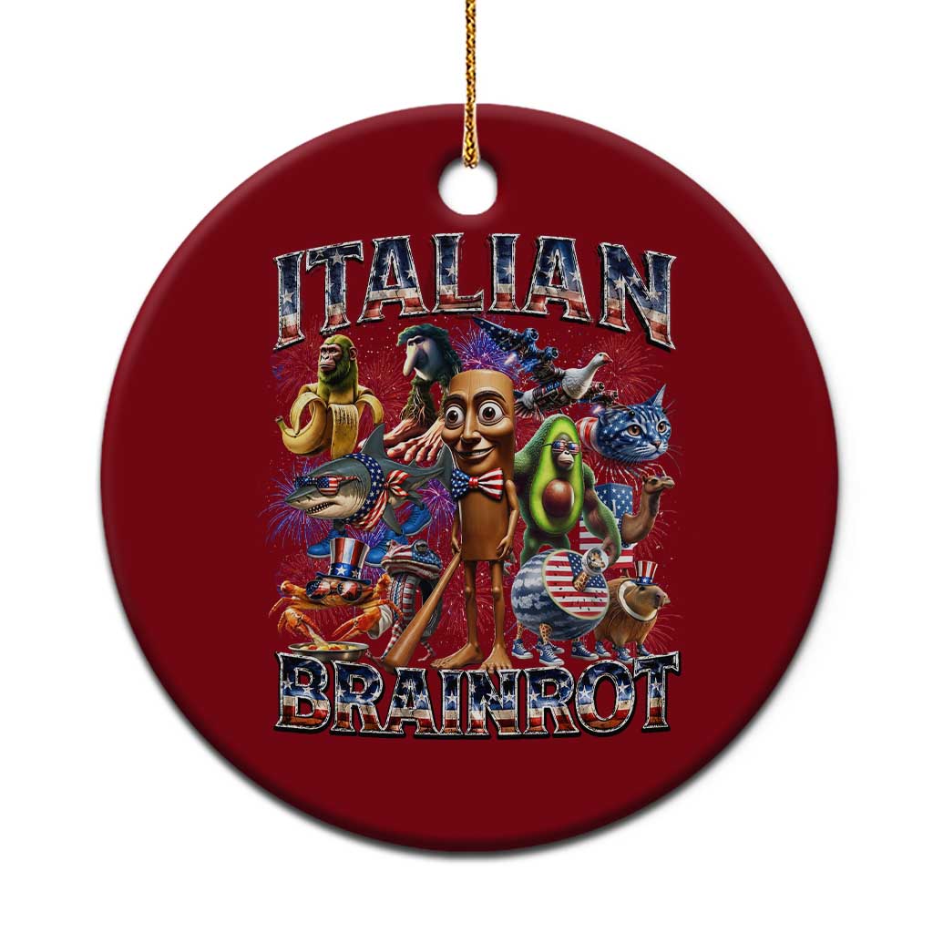 Funny Italian Brainrot Meme 4th of July Ceramic Ornament TS14 1pc Red Print Your Wear