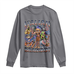 Funny Italian Brainrot Meme 4th of July Long Sleeve Shirt TS14 Charcoal Print Your Wear