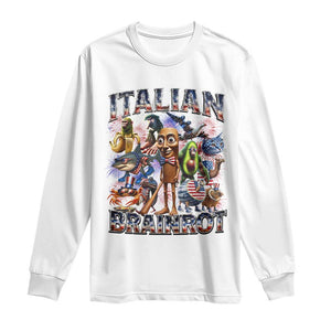 Funny Italian Brainrot Meme 4th of July Long Sleeve Shirt TS14 White Print Your Wear