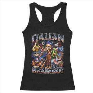 Funny Italian Brainrot Meme 4th of July Racerback Tank Top TS14 Black Print Your Wear