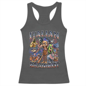 Funny Italian Brainrot Meme 4th of July Racerback Tank Top TS14 Dark Heather Print Your Wear