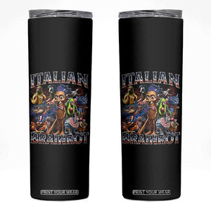 Funny Italian Brainrot Meme 4th of July Skinny Tumbler TS14 Black Print Your Wear