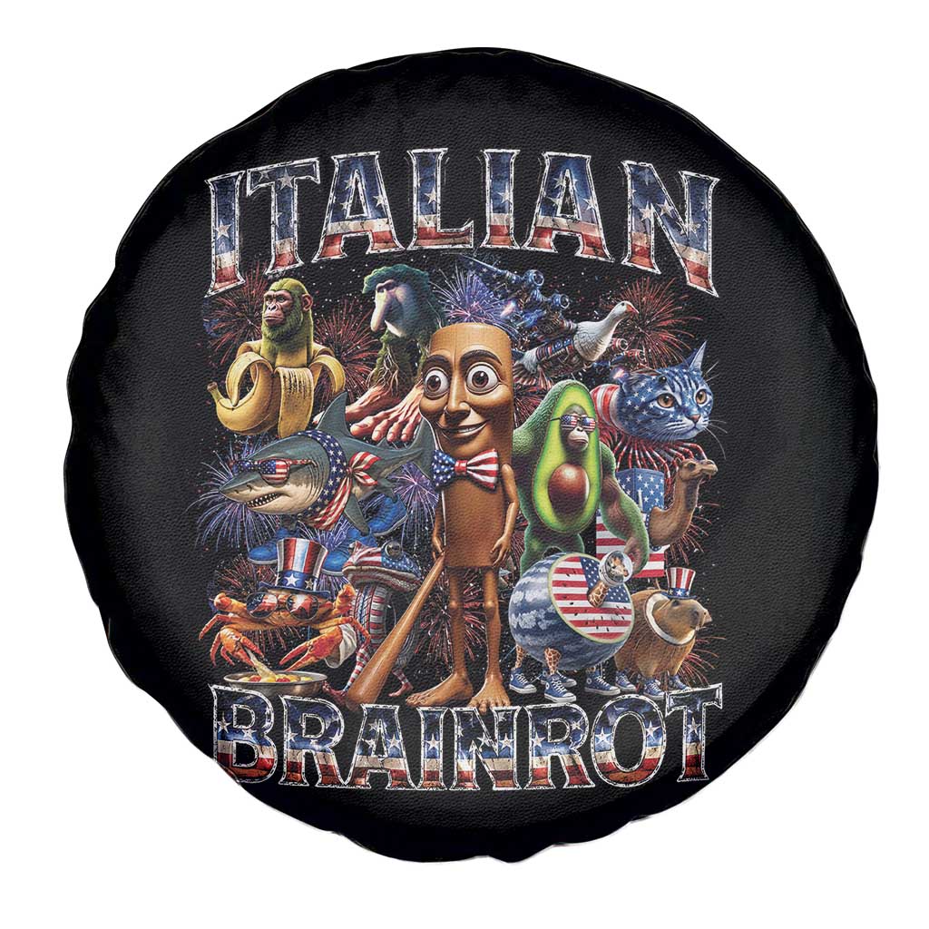 Funny Italian Brainrot Meme 4th of July Spare Tire Cover TS14 Print Your Wear
