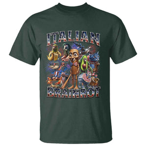 Funny Italian Brainrot Meme 4th of July T Shirt TS14 Dark Forest Green Print Your Wear