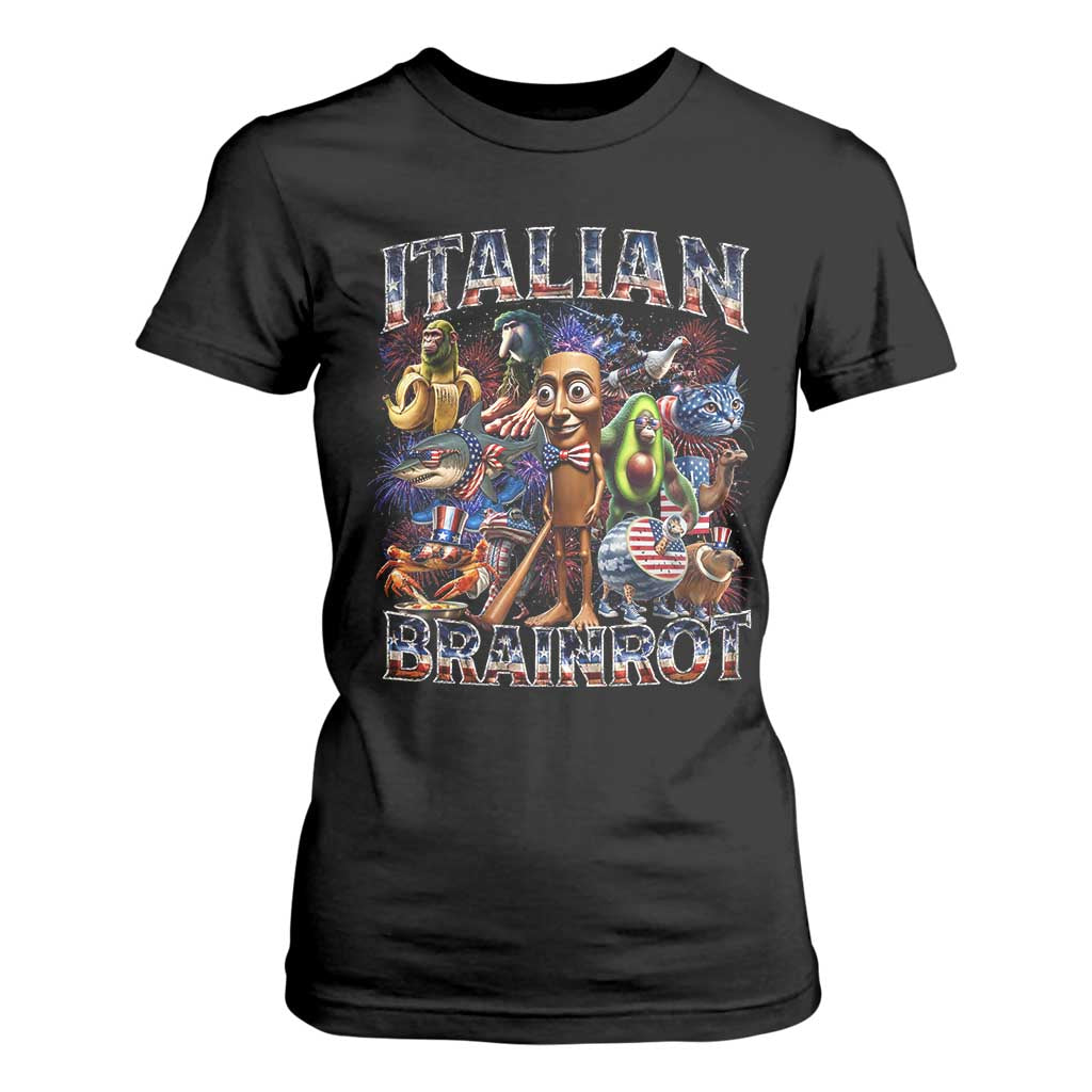 Funny Italian Brainrot Meme 4th of July T Shirt For Women TS14 Black Print Your Wear