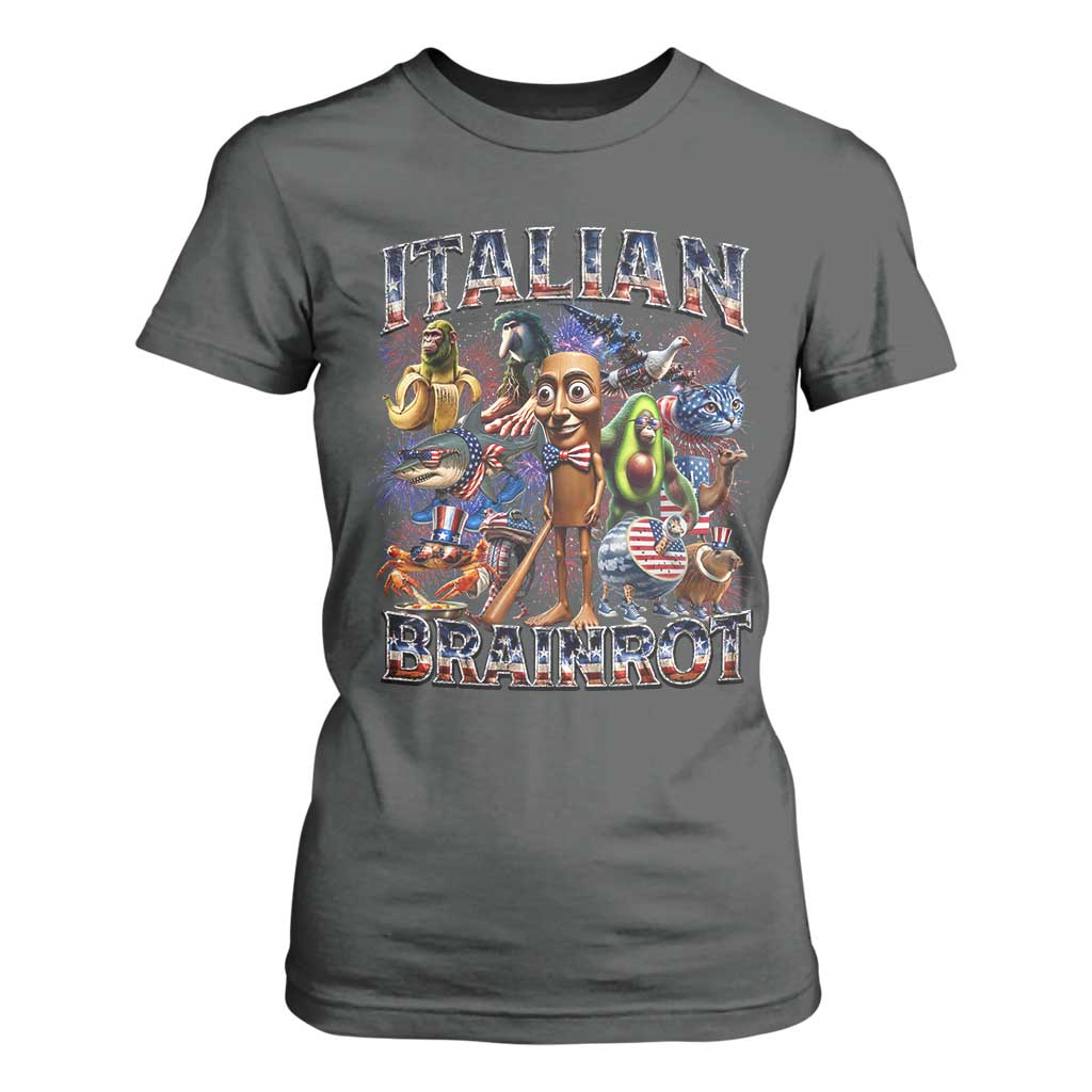 Funny Italian Brainrot Meme 4th of July T Shirt For Women TS14 Dark Heather Print Your Wear