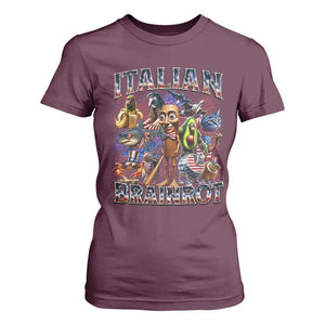 Funny Italian Brainrot Meme 4th of July T Shirt For Women TS14 Maroon Print Your Wear