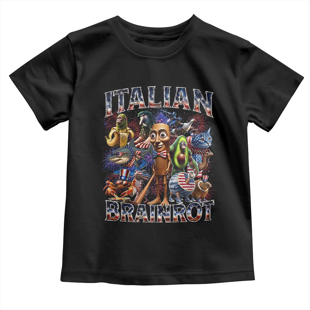 Funny Italian Brainrot Meme 4th of July Toddler T Shirt TS14 Black Print Your Wear