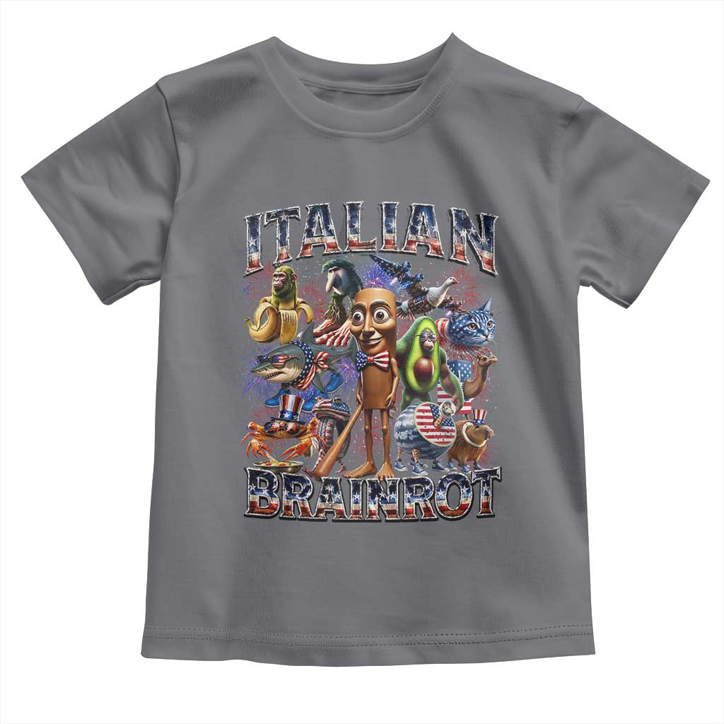 Funny Italian Brainrot Meme 4th of July Toddler T Shirt TS14 Charcoal Print Your Wear