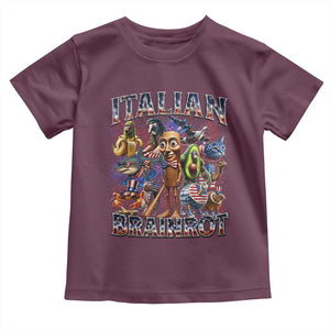 Funny Italian Brainrot Meme 4th of July Toddler T Shirt TS14 Maroon Print Your Wear