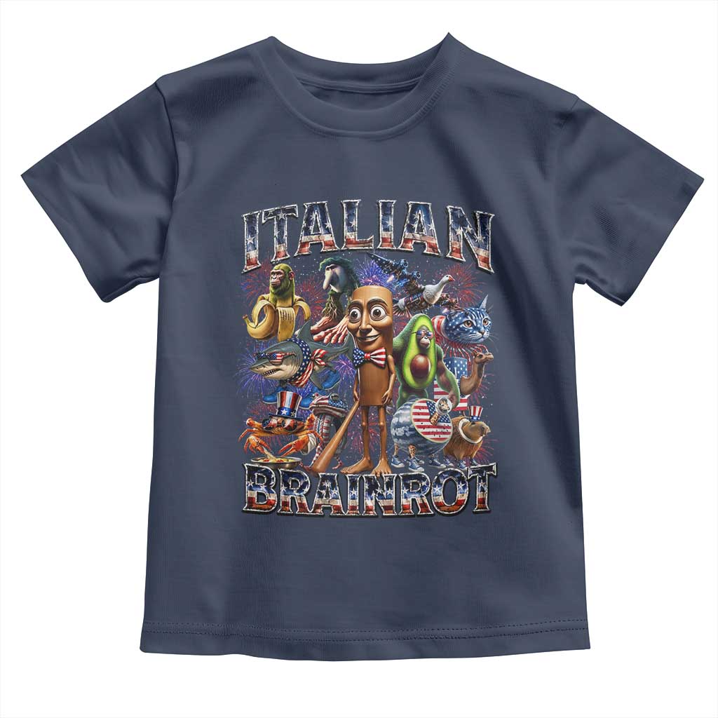 Funny Italian Brainrot Meme 4th of July Toddler T Shirt TS14 Navy Print Your Wear