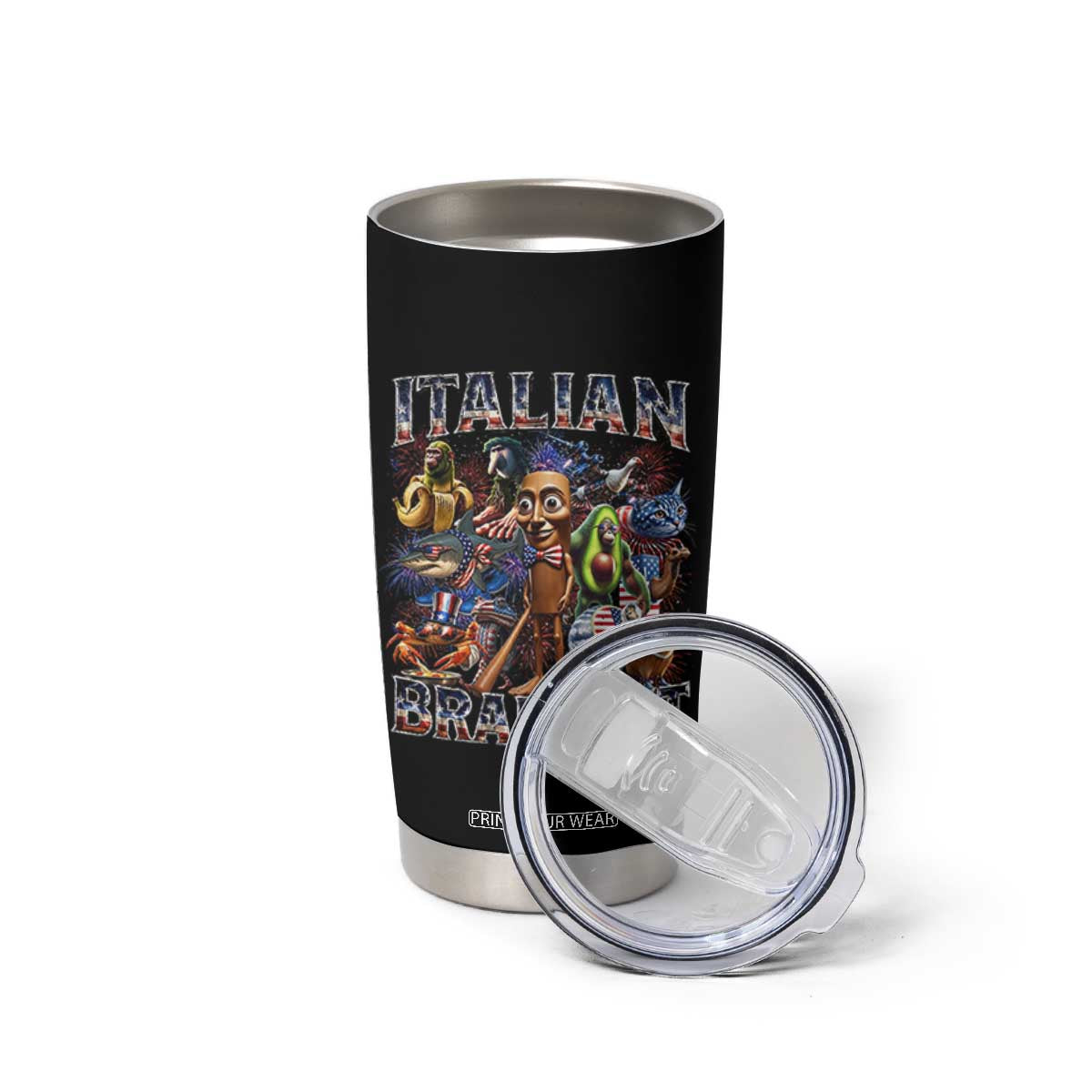 Funny Italian Brainrot Meme 4th of July Tumbler Cup TS14 Print Your Wear