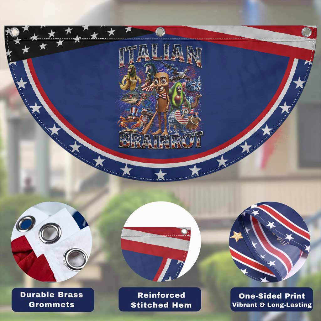 Funny Italian Brainrot Meme 4th of July Patriotic Fan Flag
