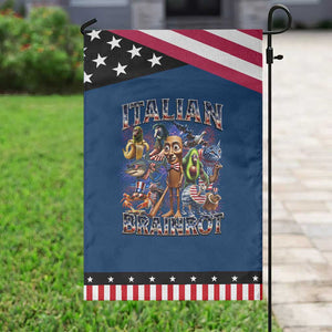 Funny Italian Brainrot Meme 4th of July Patriotic Garden Flag
