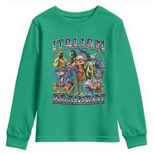 Funny Italian Brainrot Meme 4th of July Youth Sweatshirt TS14 Irish Green Print Your Wear