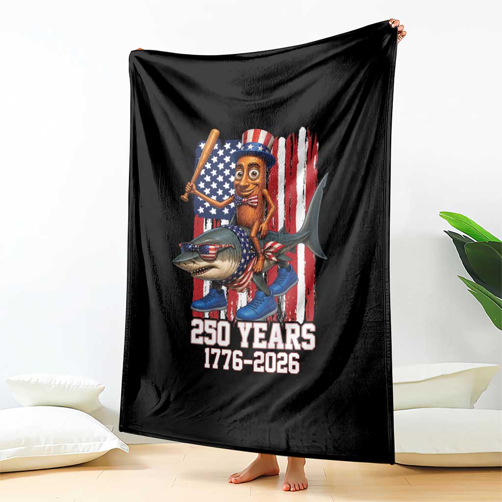 250th America Anniversary Throw Blanket Funny Tung Tung Tung Sahur Tralalero Tralala 4th of July