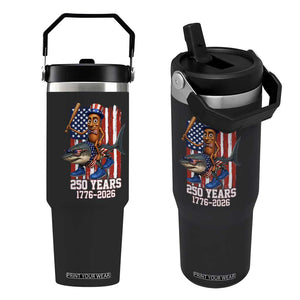 250th America Anniversary Flip Straw Tumbler Funny Tung Tung Tung Sahur Tralalero Tralala 4th of July