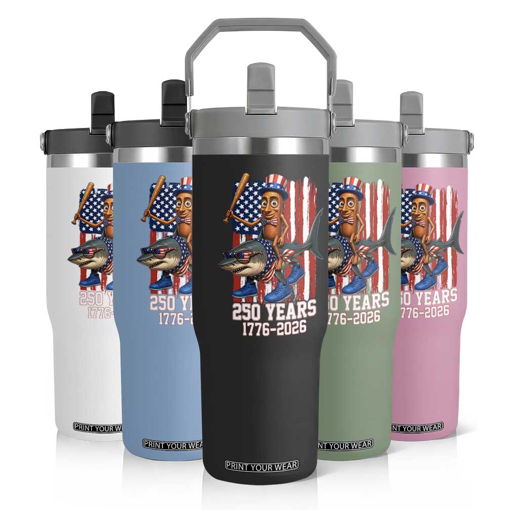 250th America Anniversary Flip Straw Tumbler Funny Tung Tung Tung Sahur Tralalero Tralala 4th of July