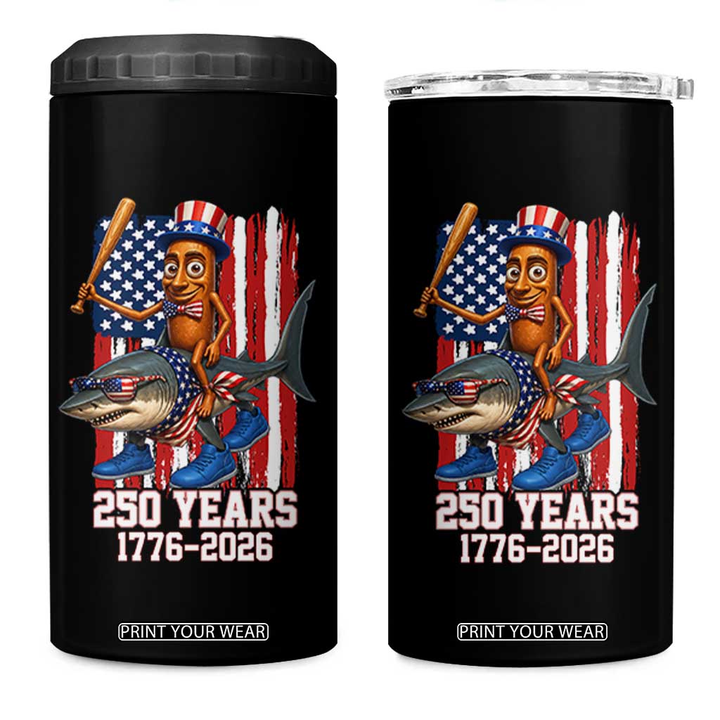 250th America Anniversary 4 in 1 Can Cooler Tumbler Funny Tung Tung Tung Sahur Tralalero Tralala 4th of July