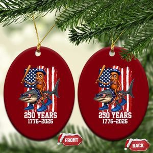 250th America Anniversary Ceramic Ornament Funny Tung Tung Tung Sahur Tralalero Tralala 4th of July