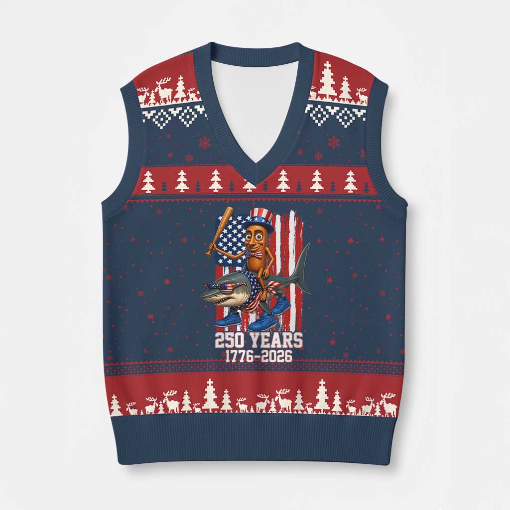 250th America Anniversary V-Neck Knit Sweater Vest Funny Tung Tung Tung Sahur Tralalero Tralala 4th of July