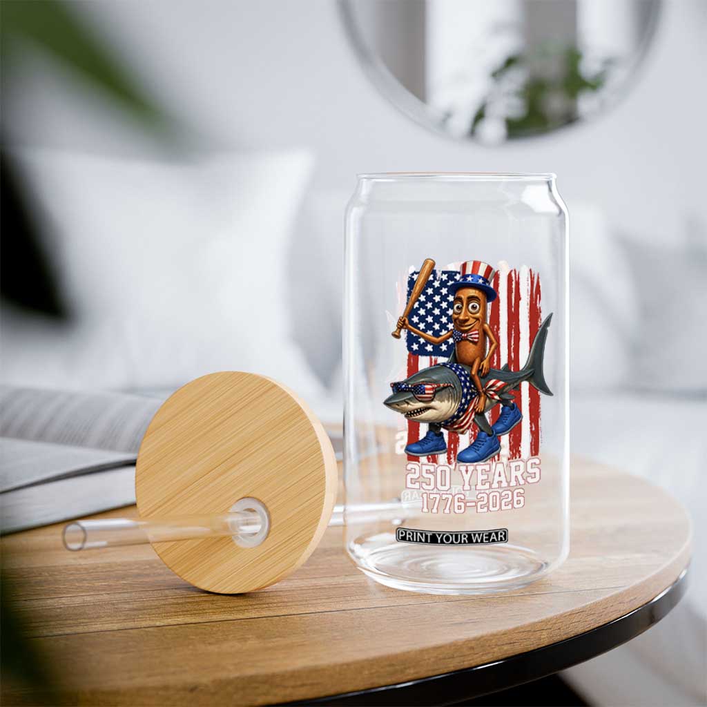 250th America Anniversary Glass Can Funny Tung Tung Tung Sahur Tralalero Tralala 4th of July