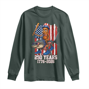 250th America Anniversary Long Sleeve Shirt Funny Tung Tung Tung Sahur Tralalero Tralala 4th of July