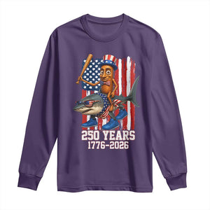 250th America Anniversary Long Sleeve Shirt Funny Tung Tung Tung Sahur Tralalero Tralala 4th of July